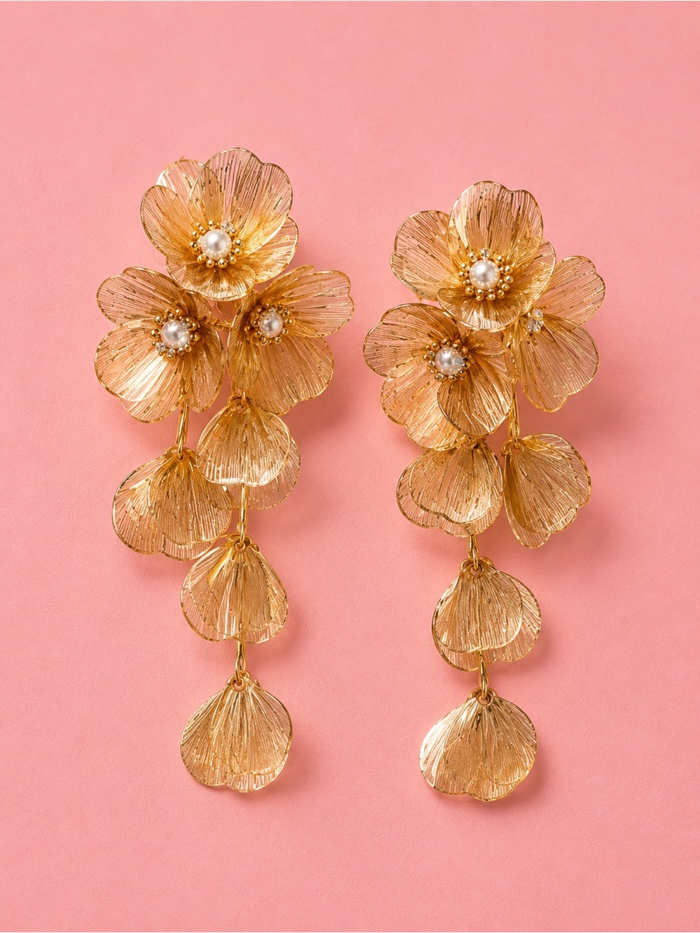 Kate Middleton Gold Floral Statement Earrings